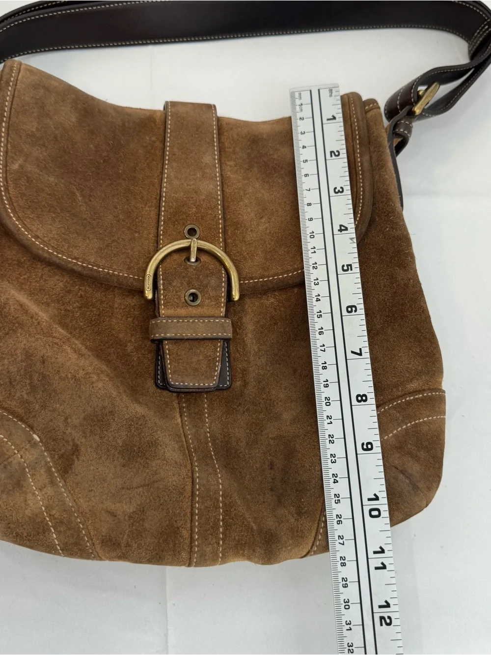 Vintage Y2K Coach Brown Suede Soho Crossbody bag Style #9482